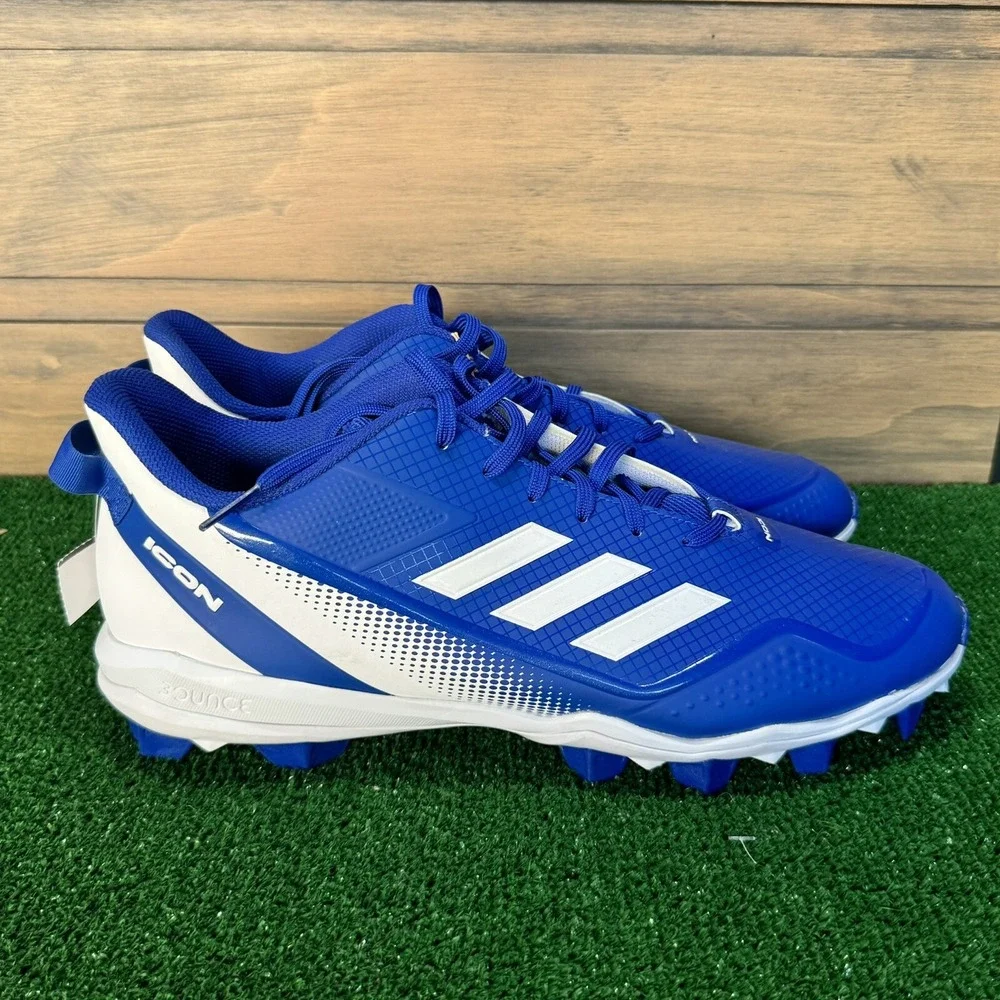 New Men's FY4440 Adidas Icon 7 MD‎ Low Molded TPU Baseball Cleats Size 15 Blue